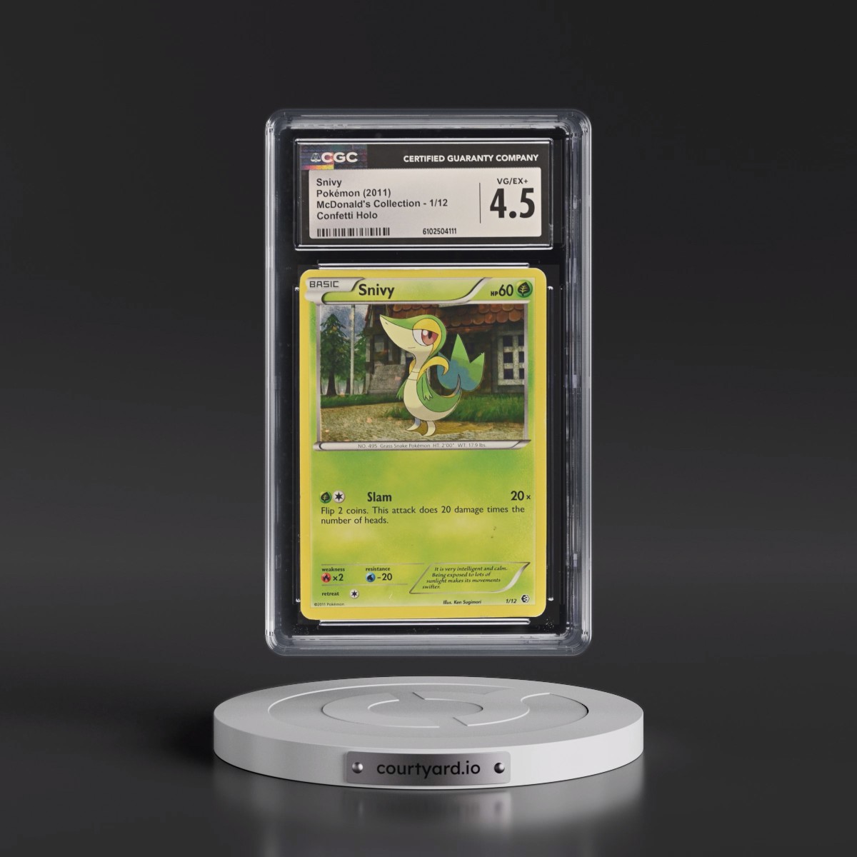2011 McDonald's Collection 2011 #1/12 Snivy - Confetti Holo (CGC 4.5 VG-EX+)