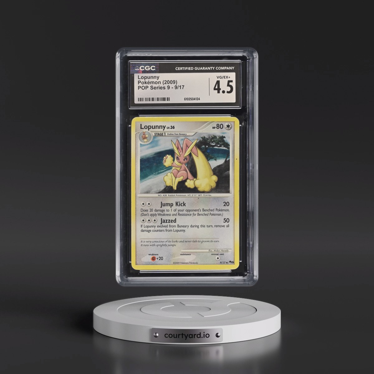 2009 POP Series 9 #9/17 Lopunny - Arceus Blister (Cosmos Holo) (CGC 4.5 VG-EX+)