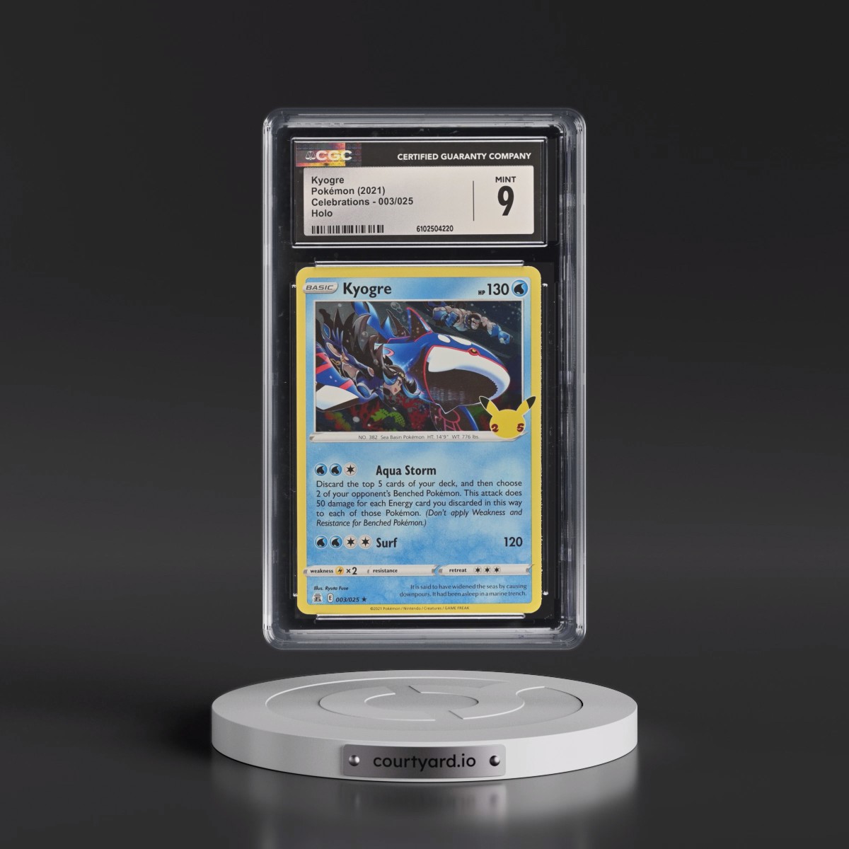 2021 Celebrations #003/025 Kyogre - Holo (CGC 9 MINT)