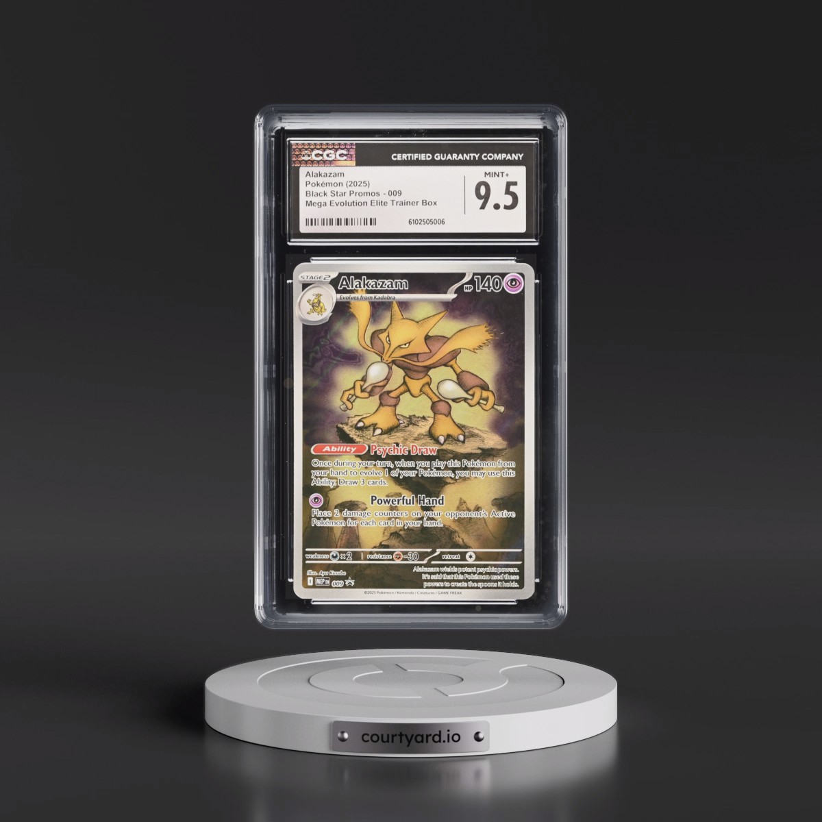 2025 Black Star Promos - Mega Evolution MEP EN #009 Alakazam - Mega Evolution Elite Trainer Box (Holo) (CGC 9.5 MINT+)