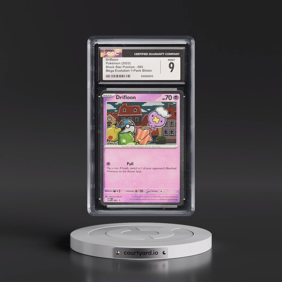 2025 Black Star Promos - Mega Evolution MEP EN #005 Drifloon - Mega Evolution 1-Pack Blister (Cosmos Holo) (CGC 9 MINT)