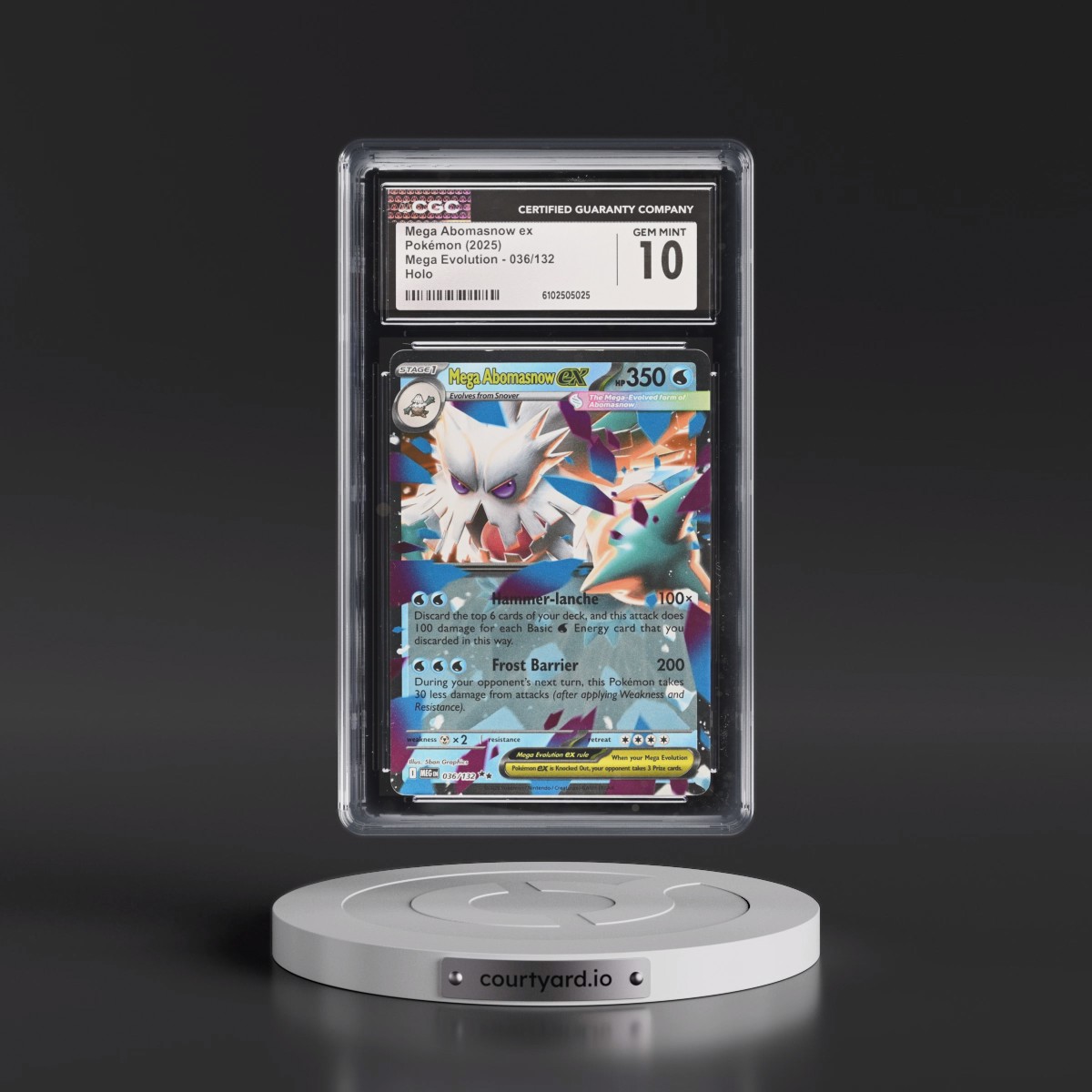2025 Mega Evolution - MEG EN #036/132 Mega Abomasnow ex - Holo (CGC 10 GEM MINT)