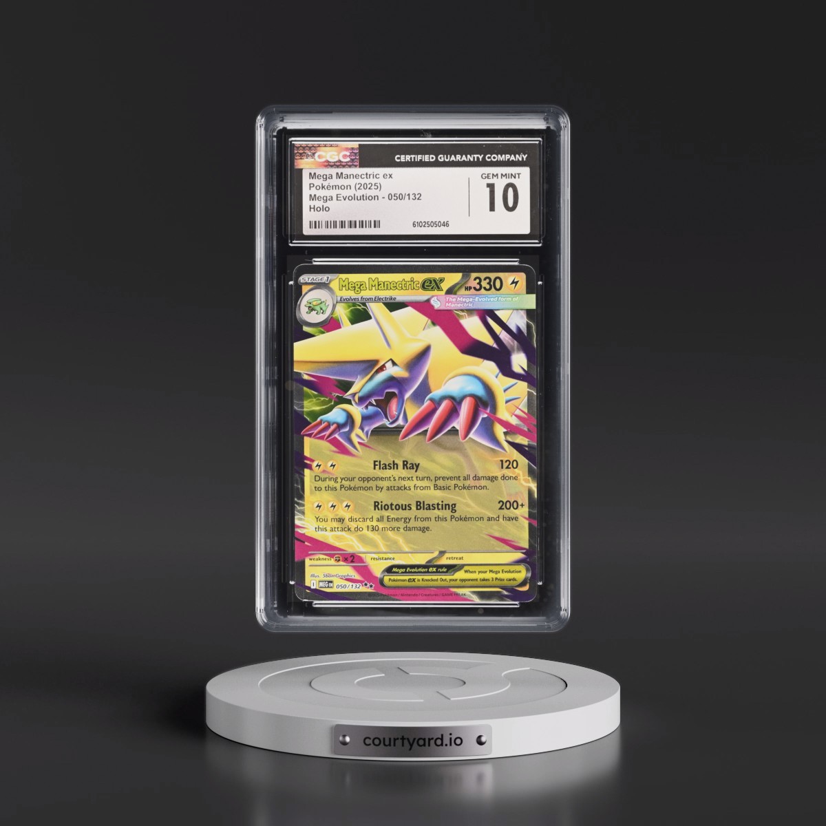 2025 Mega Evolution - MEG EN #050/132 Mega Manectric ex - Holo (CGC 10 GEM MINT)