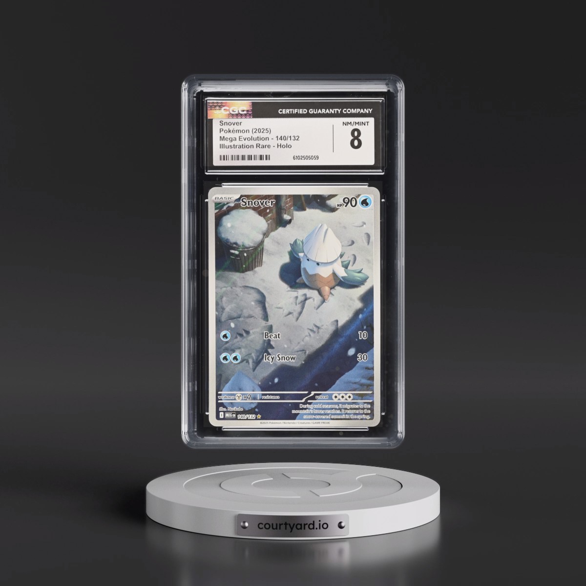 2025 Mega Evolution - MEG EN #140/132 Snover - Illustration Rare Holo (CGC 8 NM-MT)
