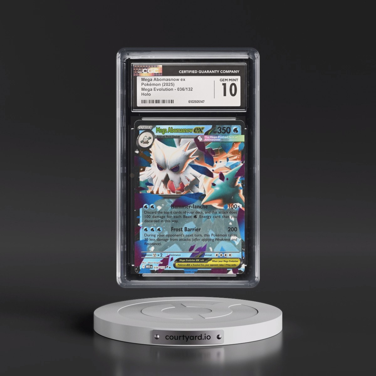 2025 Mega Evolution - MEG EN #036/132 Mega Abomasnow ex - Holo (CGC 10 GEM MINT)