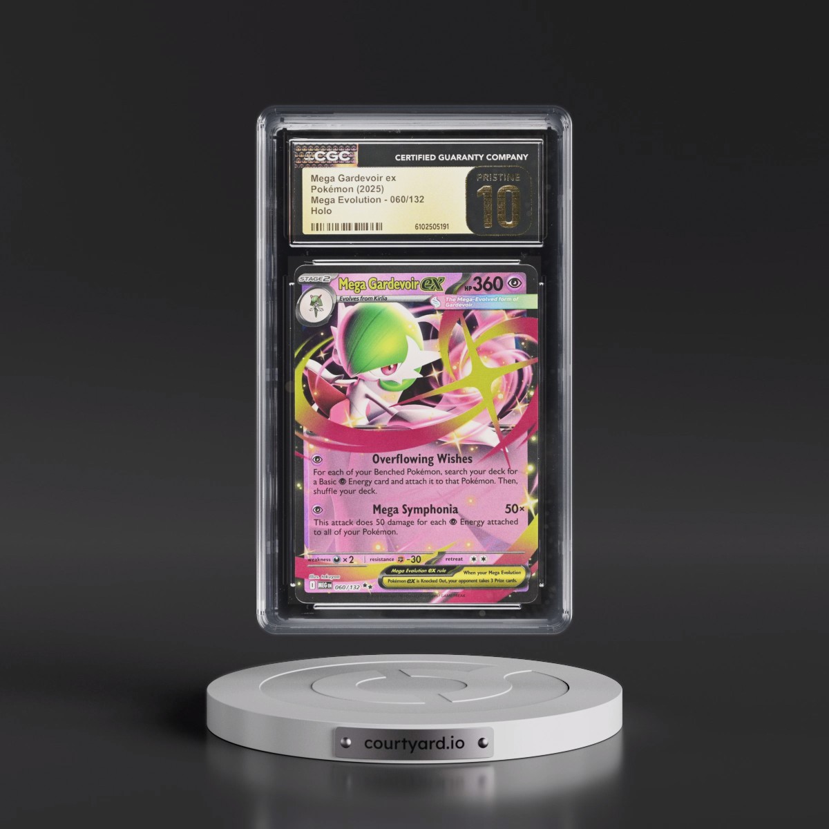 2025 Pokémon Meg EN-Mega Evolution #060 Mega Gardevoir EX - Holo (CGC 10 PRISTINE)