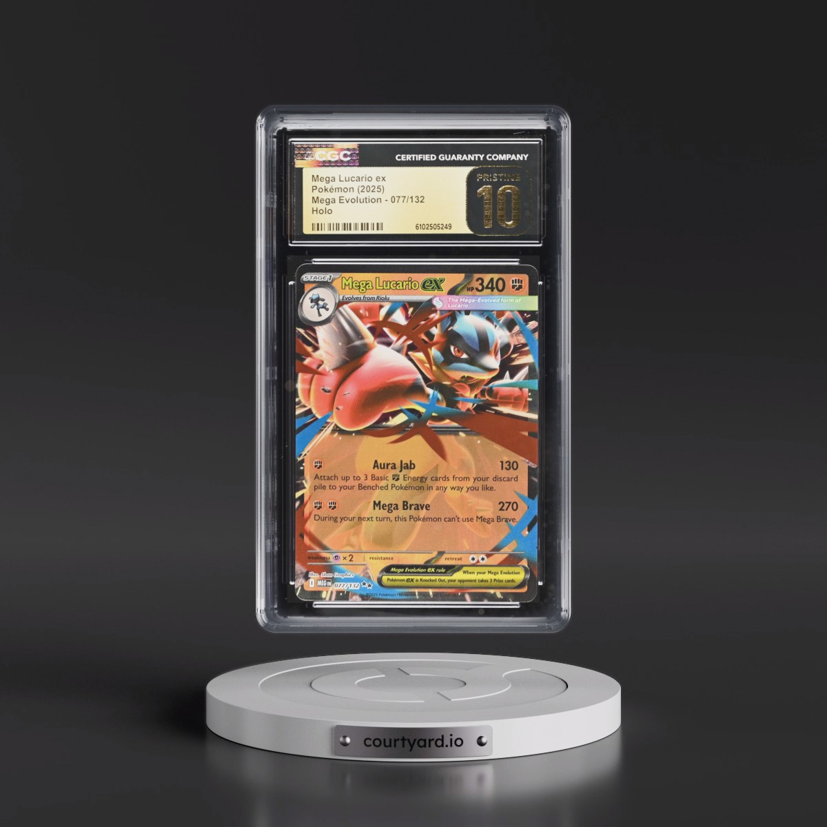 2025 Mega Evolution - MEG EN #077/132 Mega Lucario ex - Holo (CGC 10 PRISTINE)