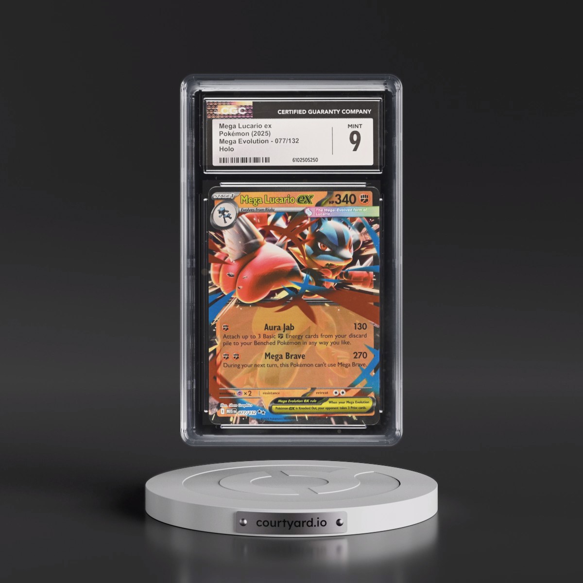 2025 Mega Evolution - MEG EN #077/132 Mega Lucario ex - Holo (CGC 9 MINT)