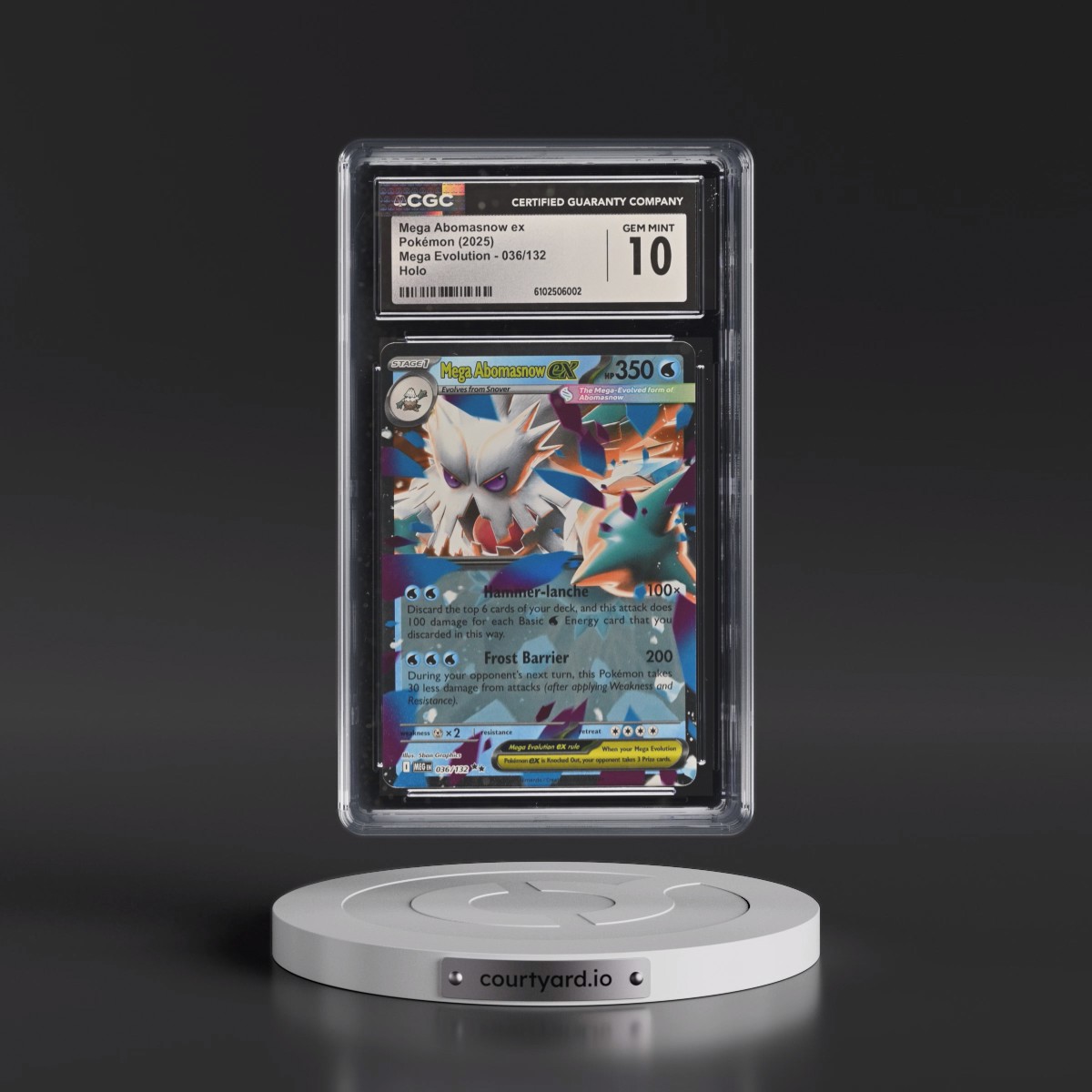 2025 Mega Evolution - MEG EN #036/132 Mega Abomasnow ex - Holo (CGC 10 GEM MINT)
