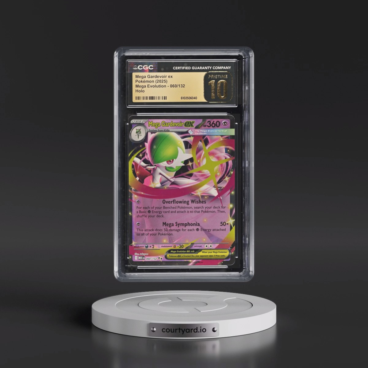 2025 Pokémon Meg EN-Mega Evolution #060 Mega Gardevoir EX - Holo (CGC 10 PRISTINE)