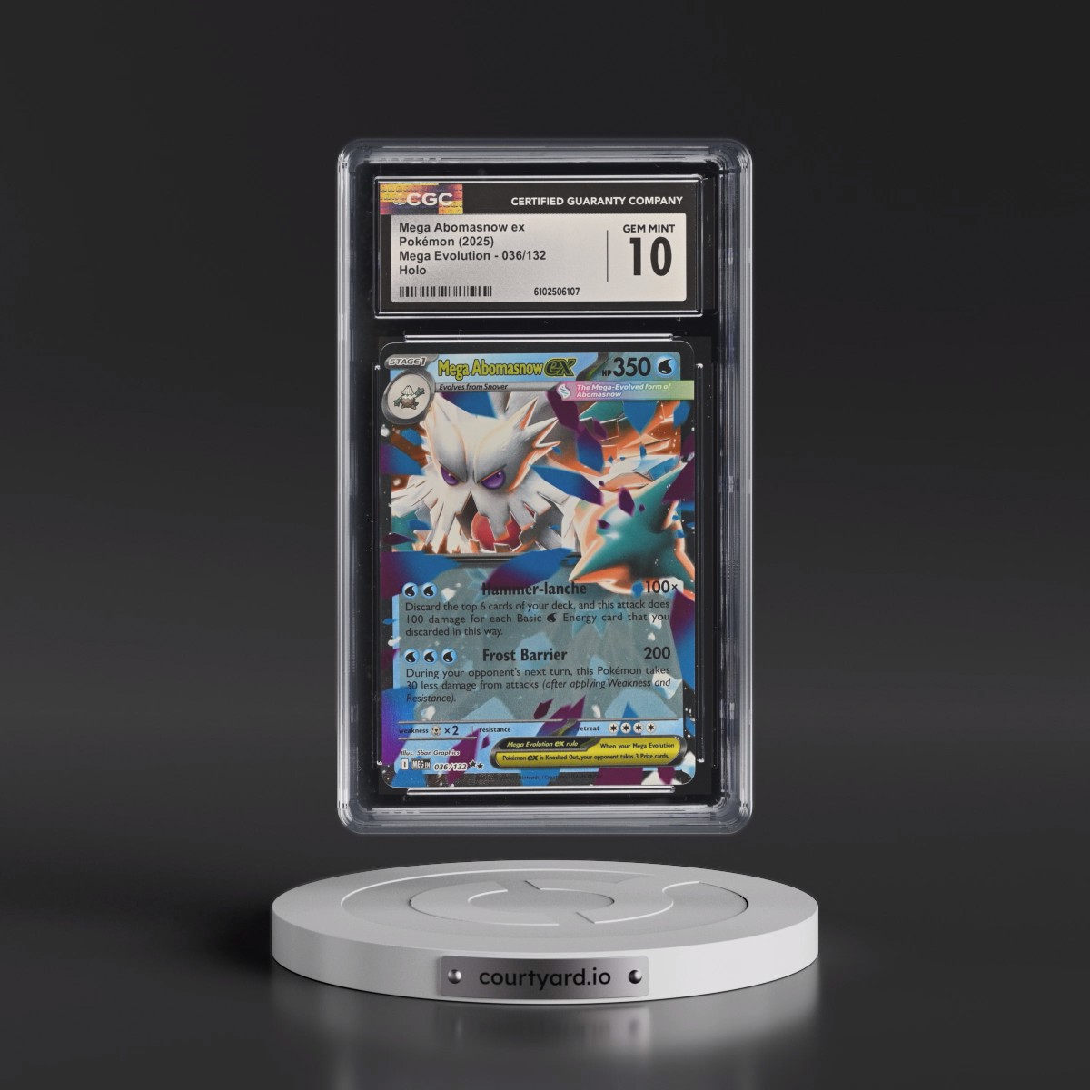 2025 Mega Evolution - MEG EN #036/132 Mega Abomasnow ex - Holo (CGC 10 GEM MINT)