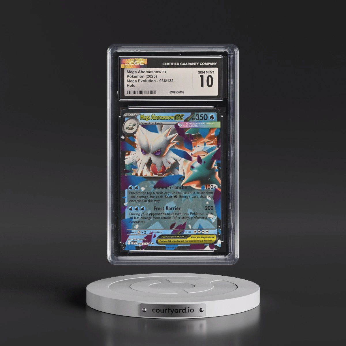 2025 Mega Evolution - MEG EN #036/132 Mega Abomasnow ex - Holo (CGC 10 GEM MINT)