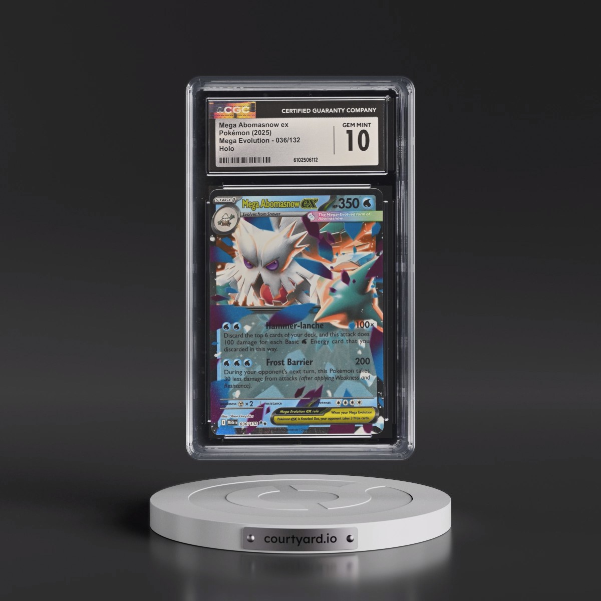 2025 Mega Evolution - MEG EN #036/132 Mega Abomasnow ex - Holo (CGC 10 GEM MINT)