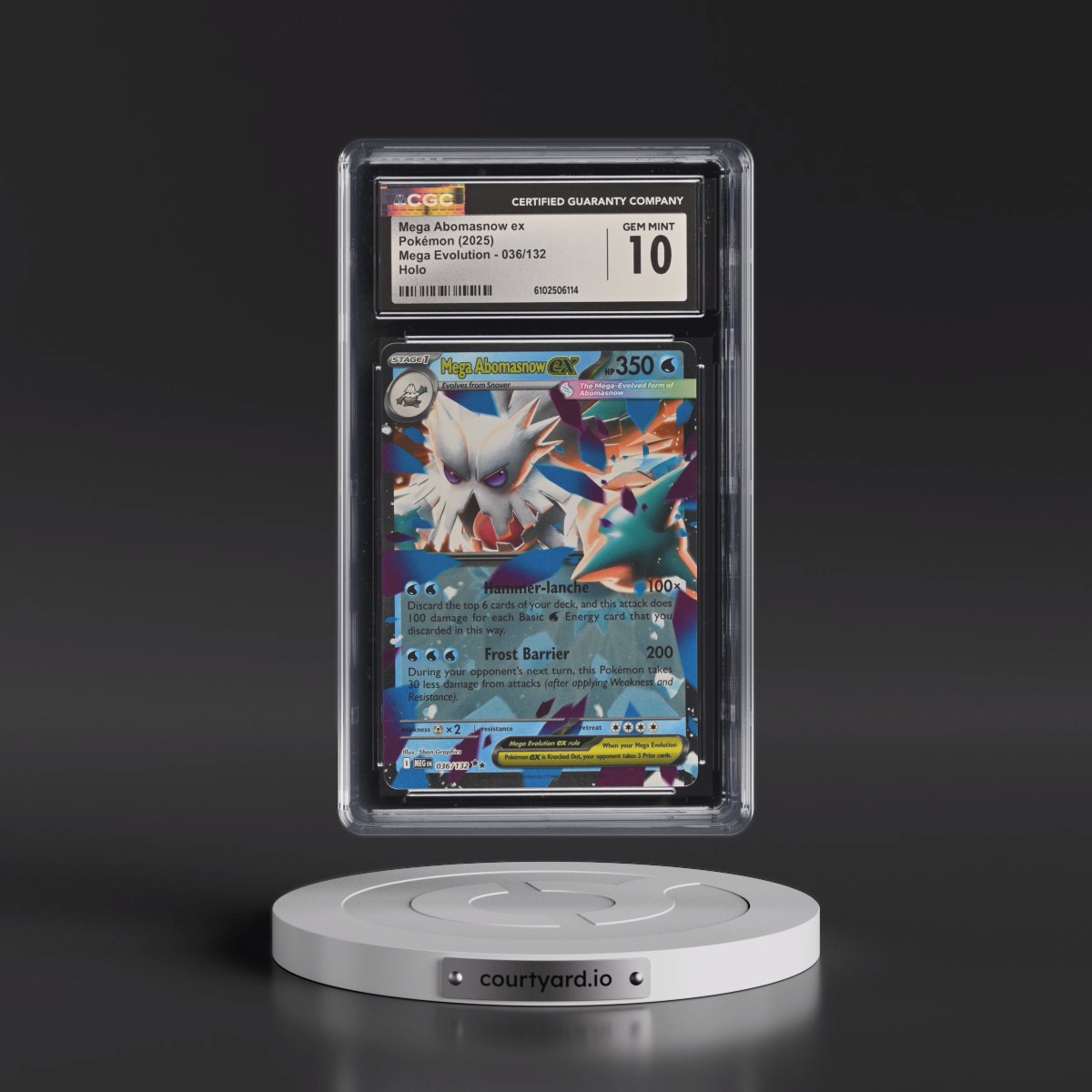 2025 Mega Evolution - MEG EN #036/132 Mega Abomasnow ex - Holo (CGC 10 GEM MINT)