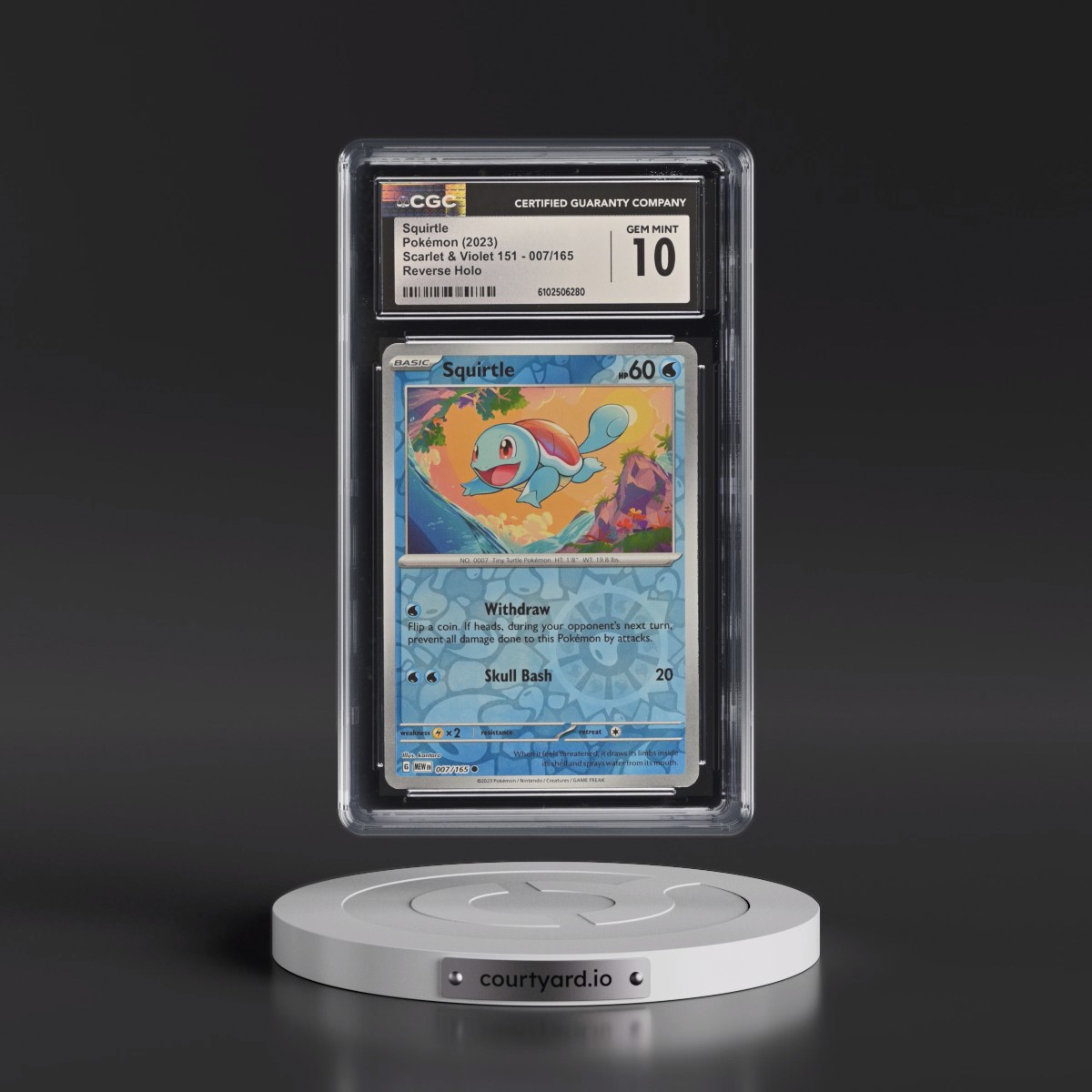 2023 Scarlet & Violet 151 - MEW EN #007/165 Squirtle - Reverse Holo (CGC 10 GEM MINT)