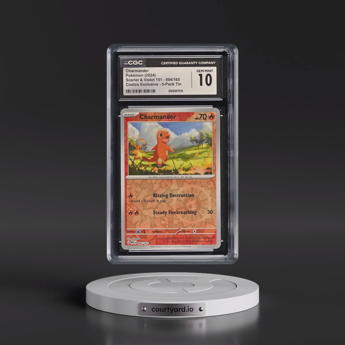 2024 Pokémon Mew EN-151 #004 Charmander - 151 5-Pack Mini Tins (CGC 10 GEM MINT)