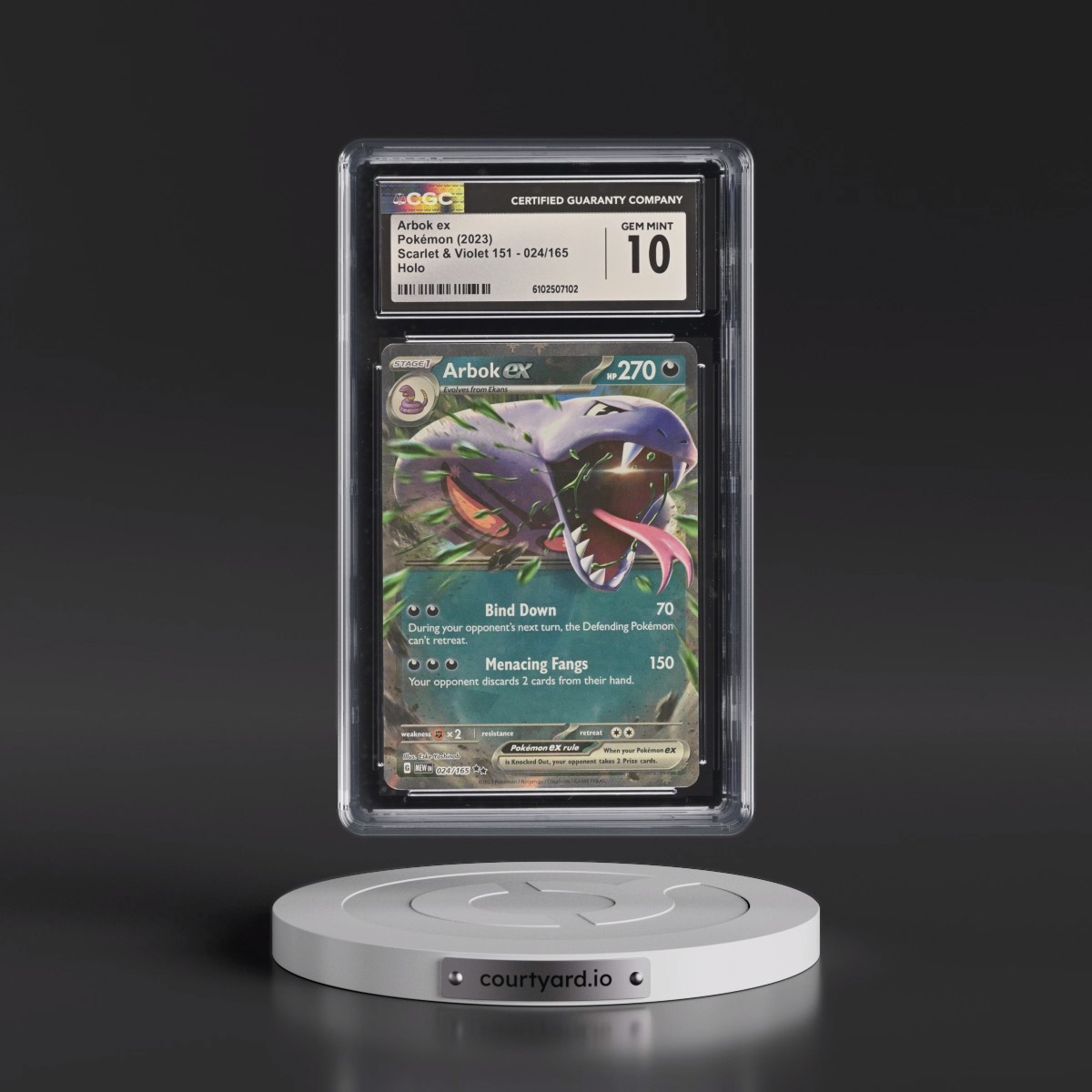 2023 Scarlet & Violet 151 - MEW EN #024/165 Arbok ex - Holo (CGC 10 GEM MINT)