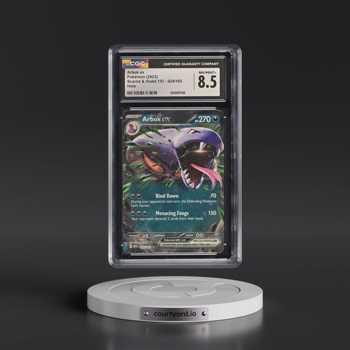2023 Scarlet & Violet 151 - MEW EN #024/165 Arbok ex - Holo (CGC 8.5 NM-MT+)