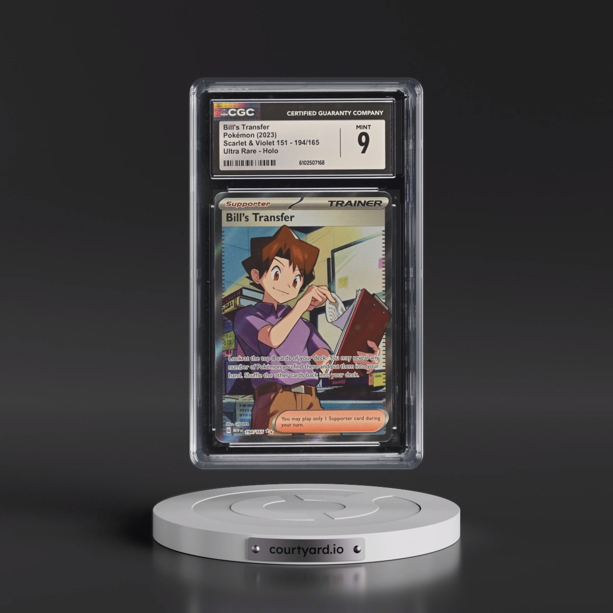 2023 Scarlet & Violet 151 - MEW EN #194/165 Bill's Transfer - Ultra Rare Holo (CGC 9 MINT)