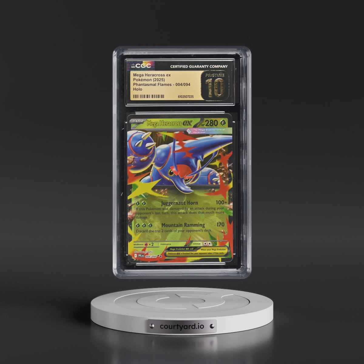 2025 Phantasmal Flames - PFL EN #004/094 Mega Heracross ex - Holo (CGC 10 PRISTINE)