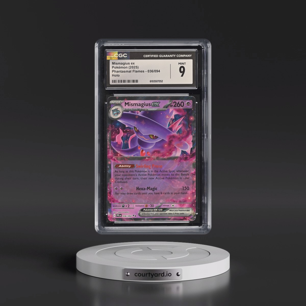 2025 Phantasmal Flames - PFL EN #036/094 Mismagius ex - Holo (CGC 9 MINT)
