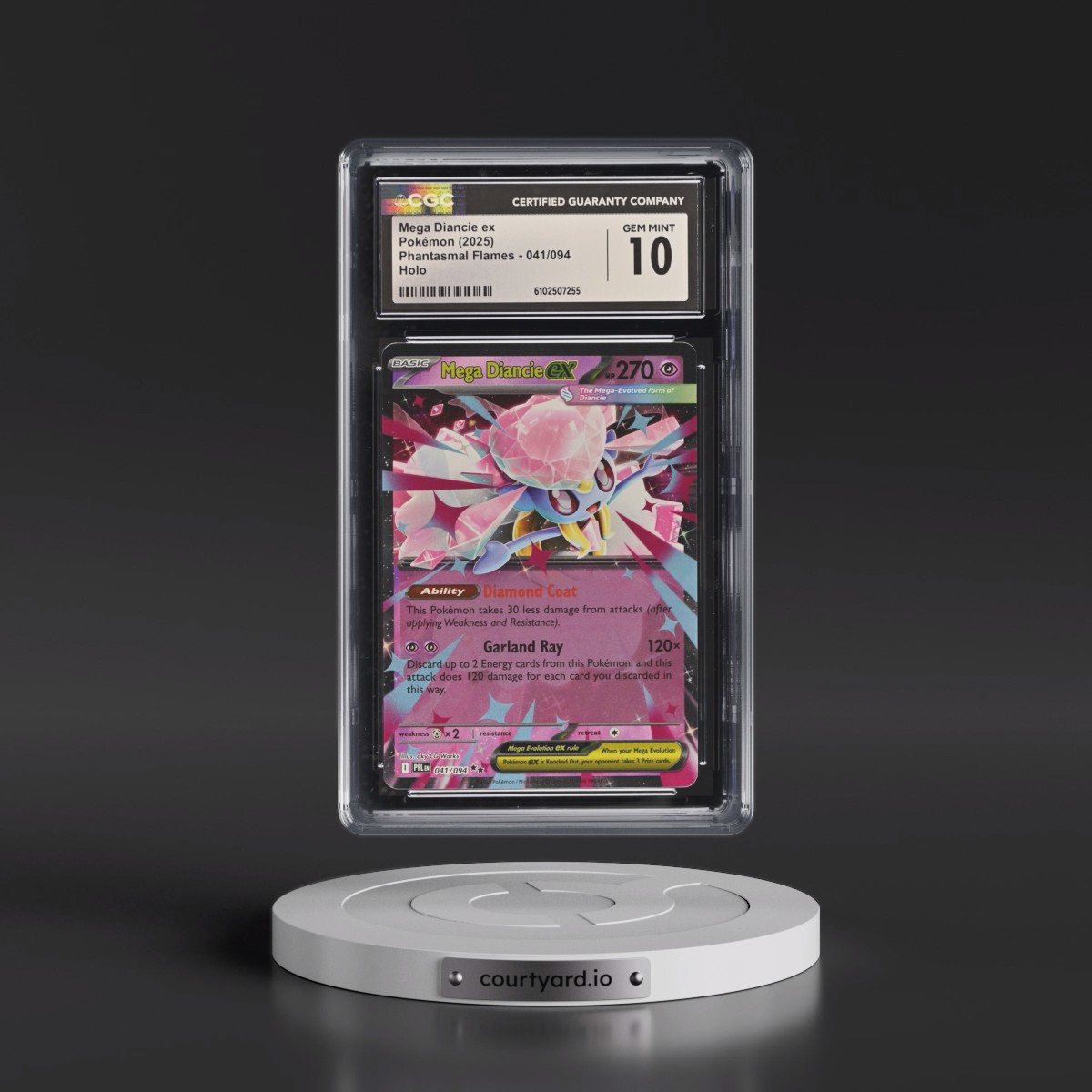 2025 Phantasmal Flames - PFL EN #041/094 Mega Diancie ex - Holo (CGC 10 GEM MINT)