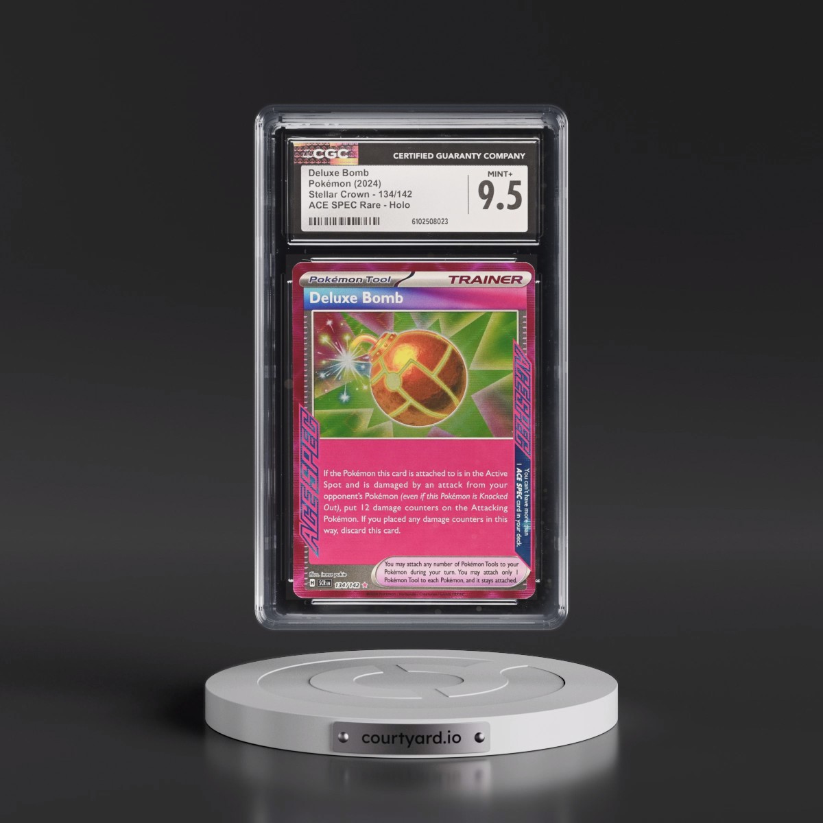 2024 Pokémon Scr EN-Stellar Crown #134 Deluxe Bomb (CGC 9.5 MINT+)