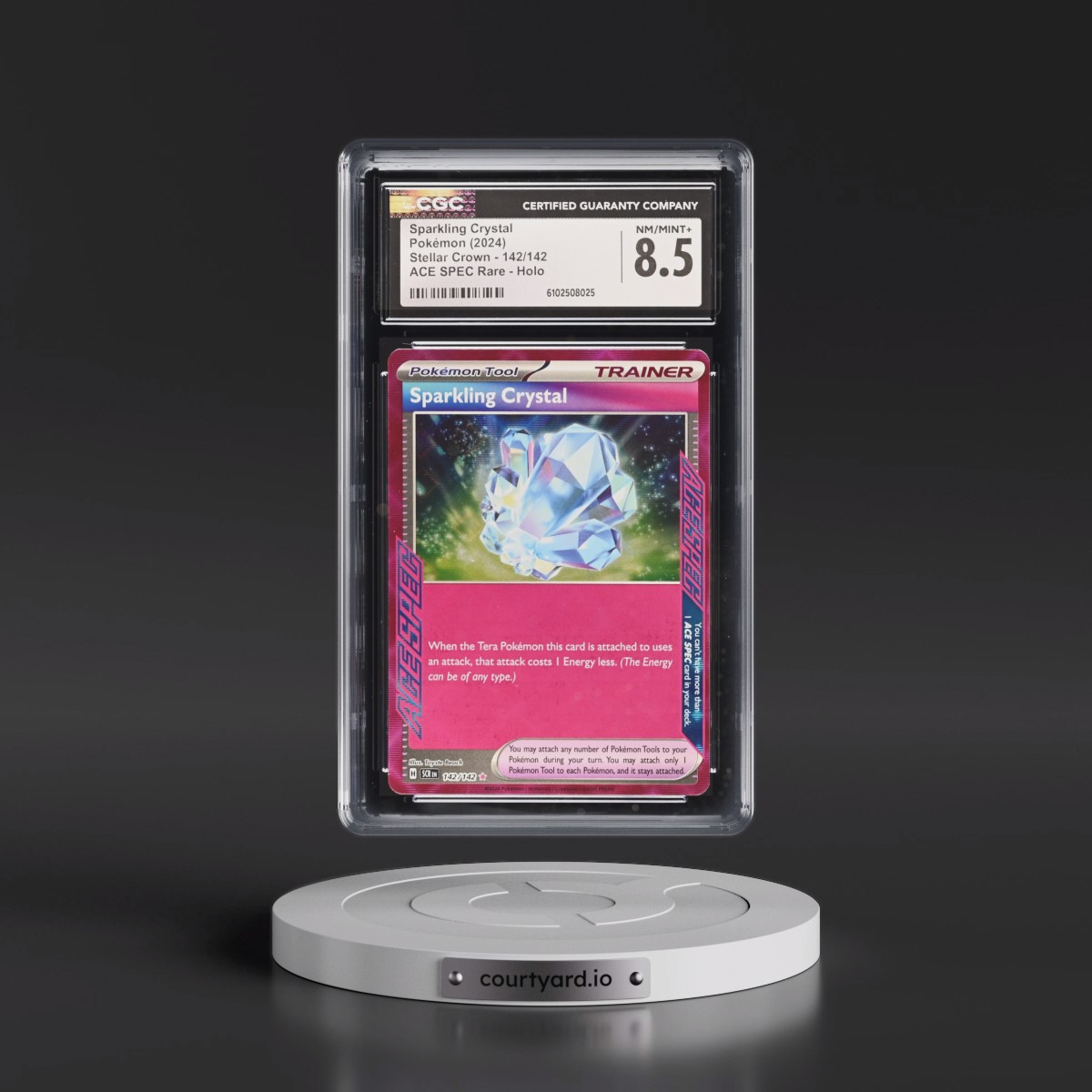 2024 Pokémon Scr EN-Stellar Crown #142 Sparkling Crystal (CGC 8.5 NM-MT+)