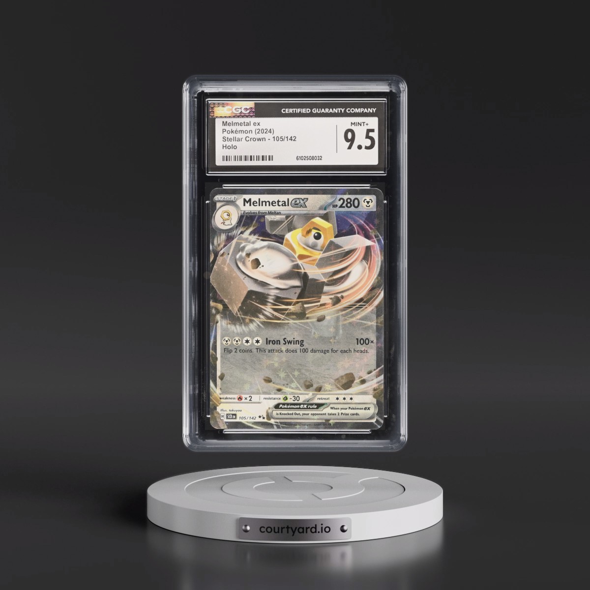2024 Stellar Crown - SCR EN #105/142 Melmetal ex - Holo (CGC 9.5 MINT+)