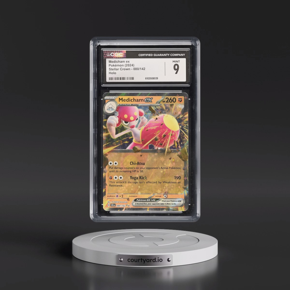 2024 Pokémon Scr EN-Stellar Crown #080 Medicham EX - Holo (CGC 9 MINT)
