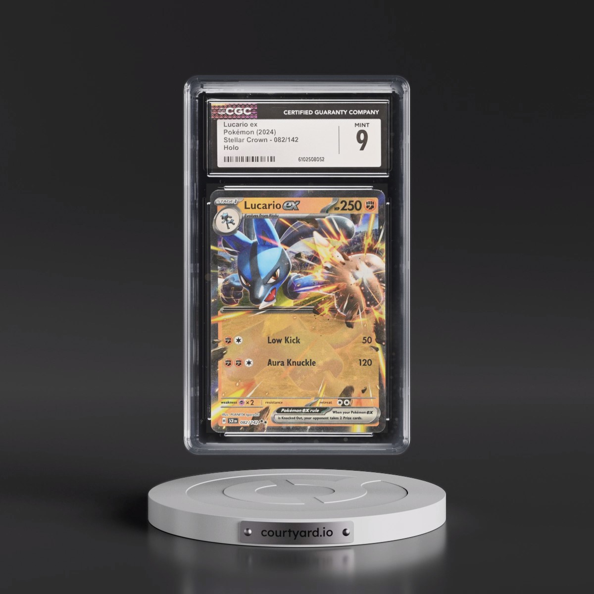 2024 Pokémon Scr EN-Stellar Crown #082 Lucario EX - Holo (CGC 9 MINT)