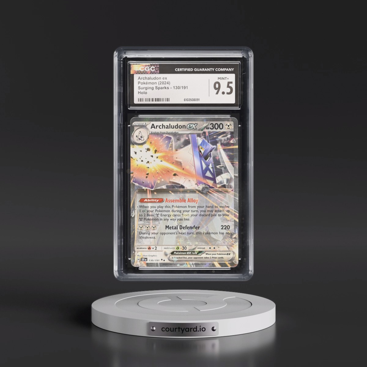 2024 Surging Sparks - SSP EN #130/191 Archaludon ex - Holo (CGC 9.5 MINT+)
