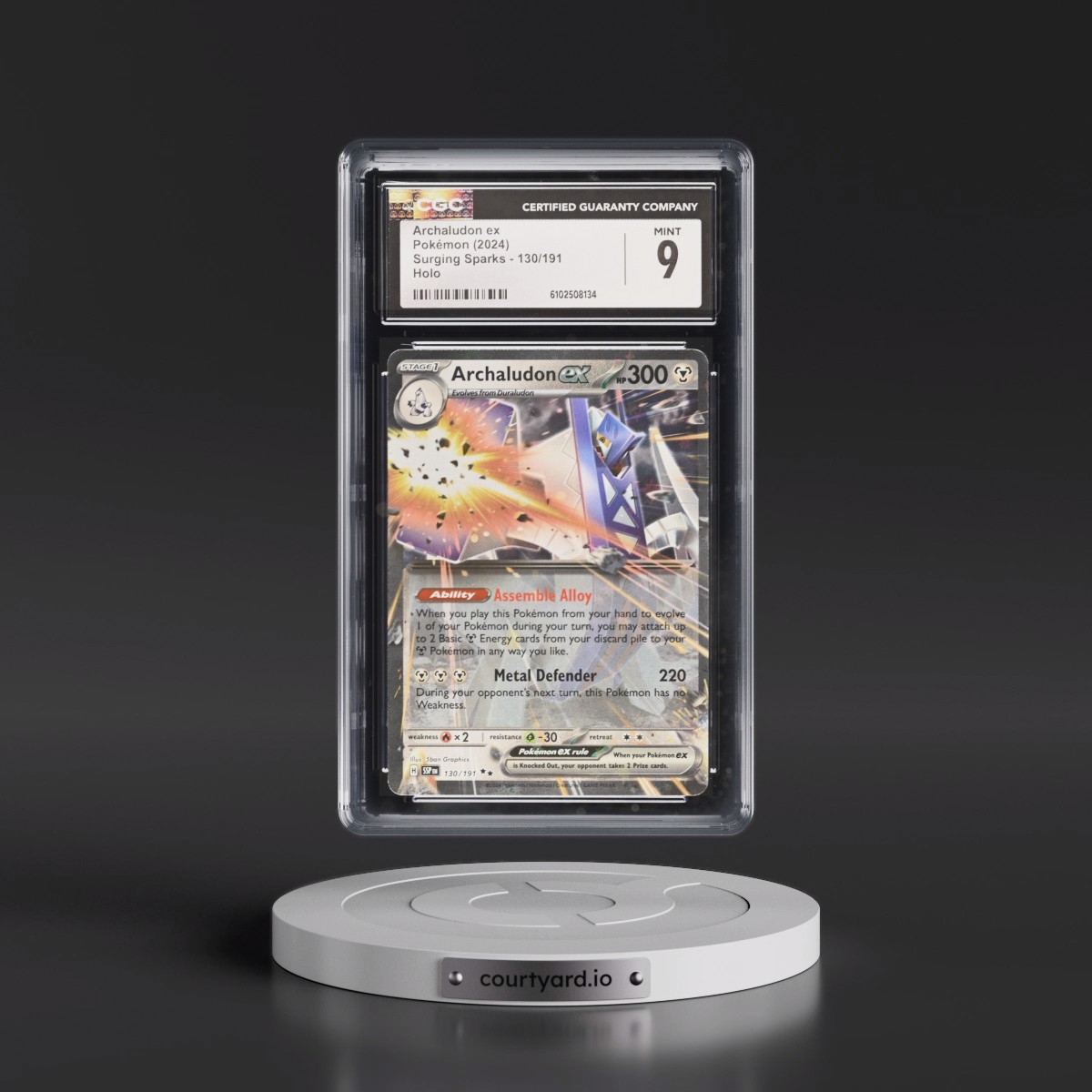 2024 Surging Sparks - SSP EN #130/191 Archaludon ex - Holo (CGC 9 MINT)