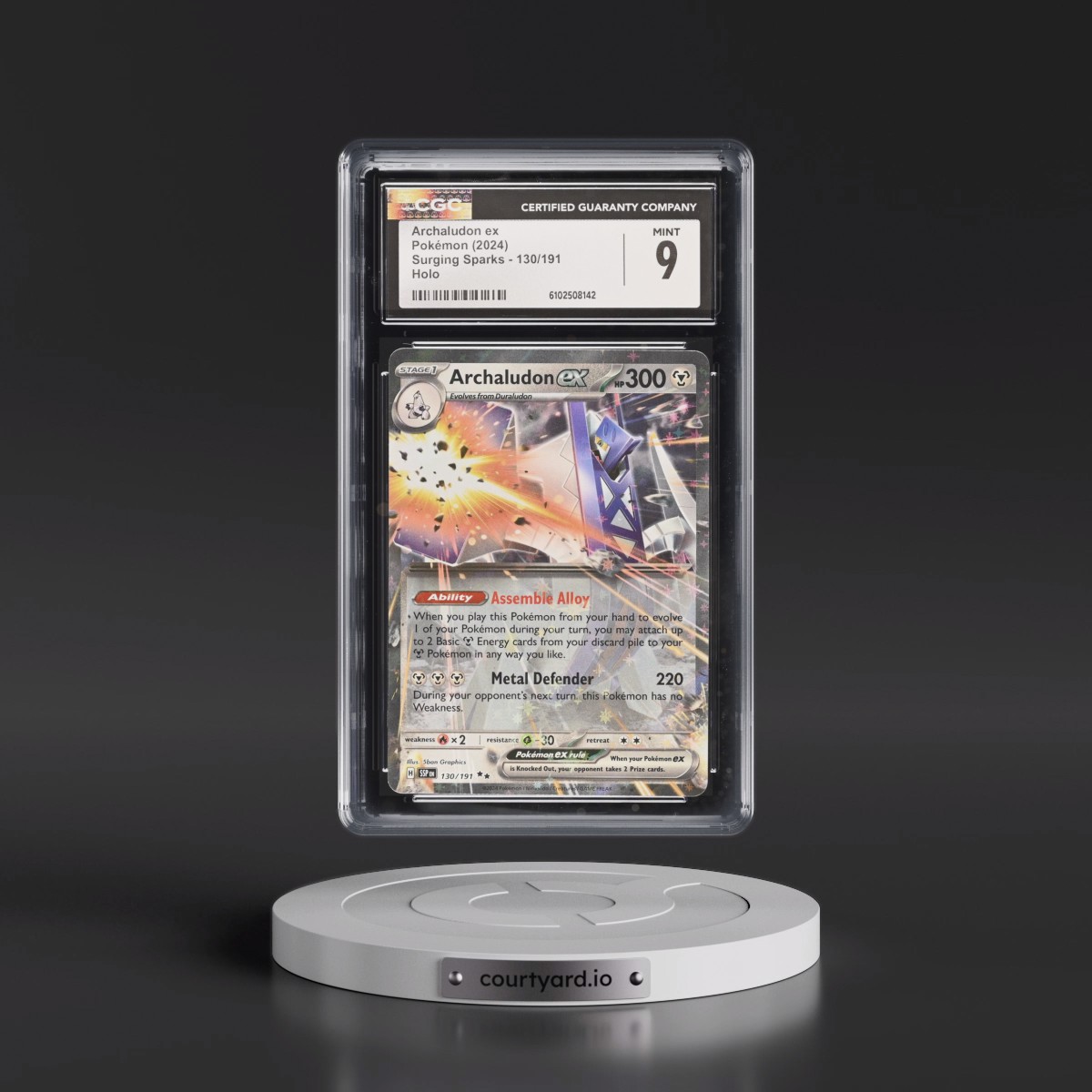 2024 Surging Sparks - SSP EN #130/191 Archaludon ex - Holo (CGC 9 MINT)