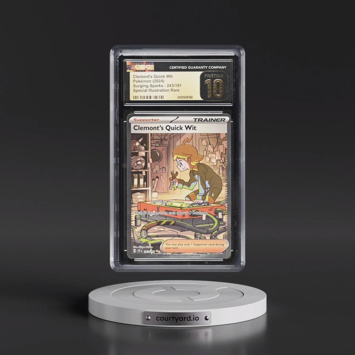2024 Pokémon Ssp EN-Surging Sparks #243 Clemont's Quick Wit - Special Illustration Rare (CGC 10 PRISTINE)