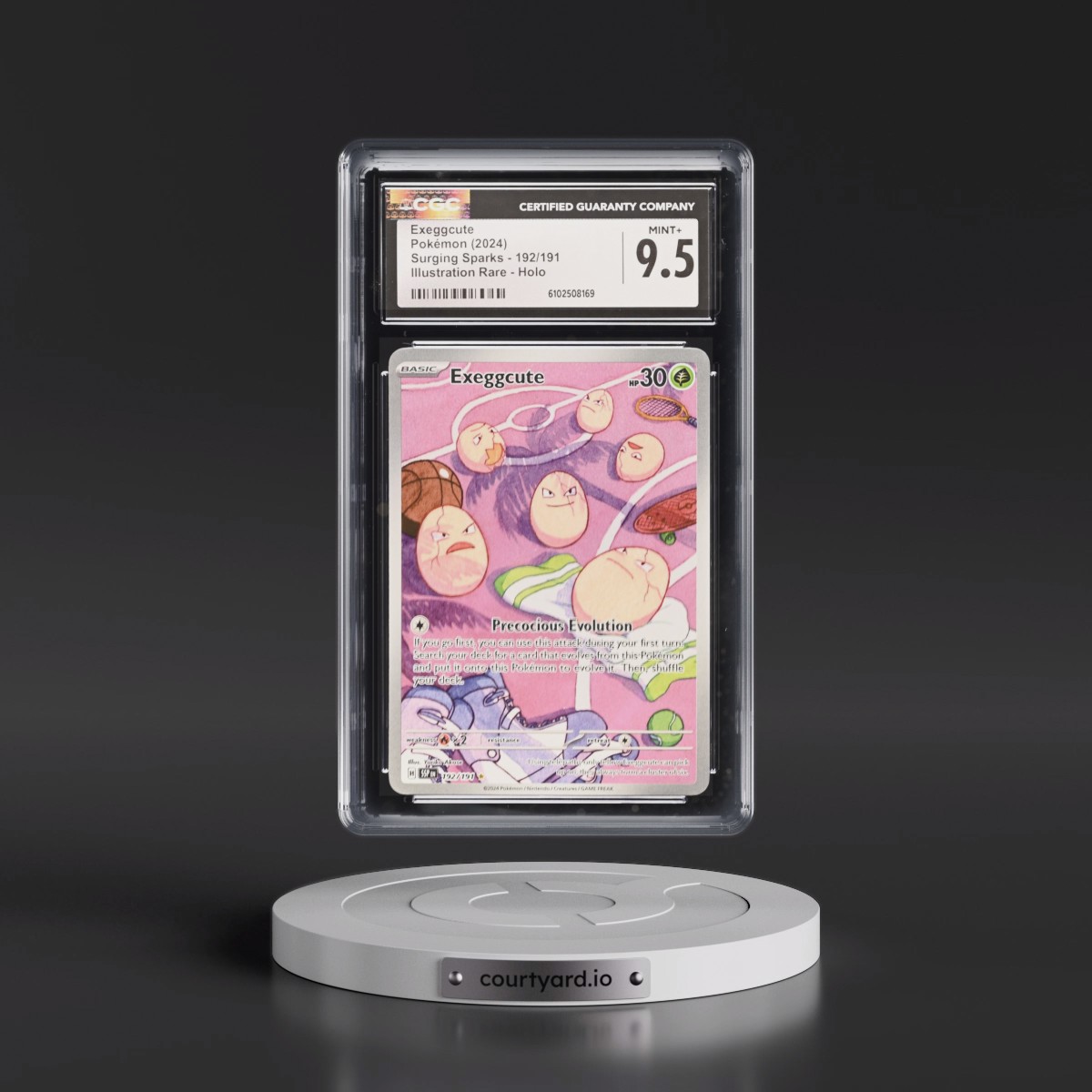 2024 Pokémon Ssp EN-Surging Sparks #192 Exeggcute - Illustration Rare (CGC 9.5 MINT+)