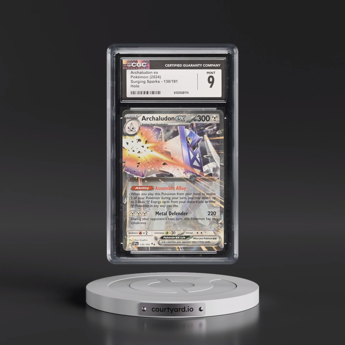 2024 Surging Sparks - SSP EN #130/191 Archaludon ex - Holo (CGC 9 MINT)