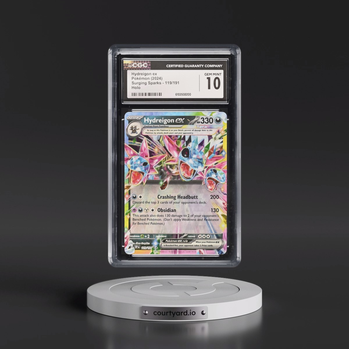 2024 Pokémon Ssp EN-Surging Sparks #119 Hydreigon EX - Holo (CGC 10 GEM MINT)
