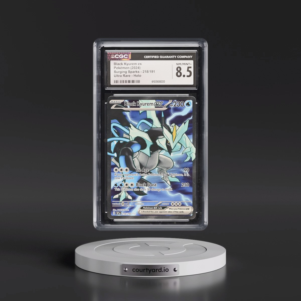 2024 Surging Sparks - SSP EN #218/191 Black Kyurem ex - Ultra Rare Holo (CGC 8.5 NM-MT+)