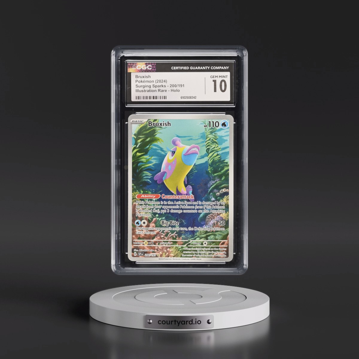 2024 Surging Sparks - SSP EN #200/191 Bruxish - Illustration Rare Holo (CGC 10 GEM MINT)