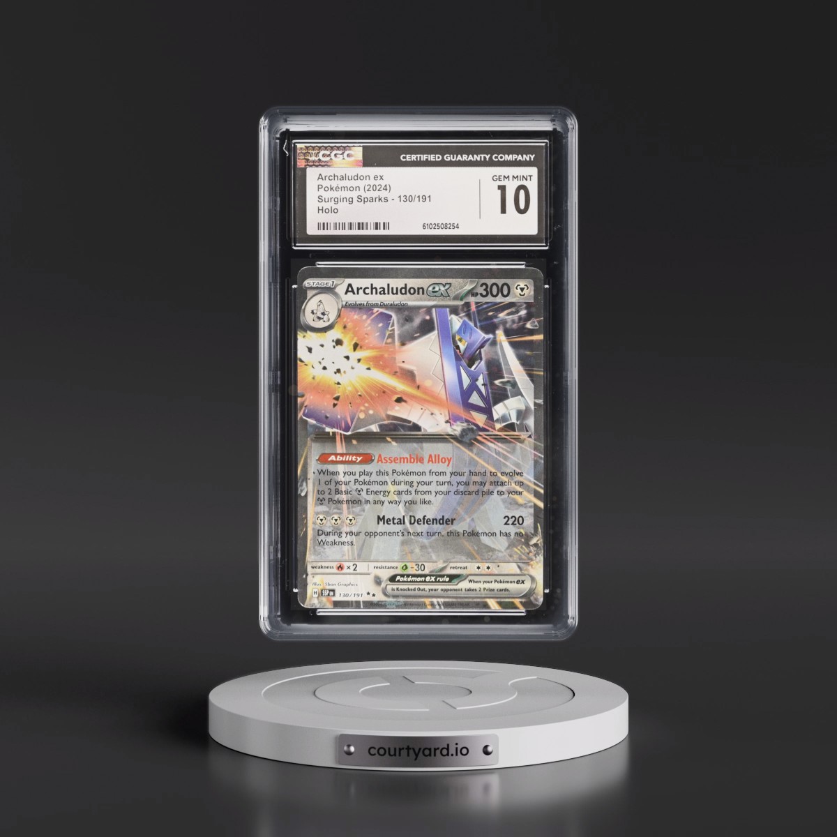 2024 Surging Sparks - SSP EN #130/191 Archaludon ex - Holo (CGC 10 GEM MINT)