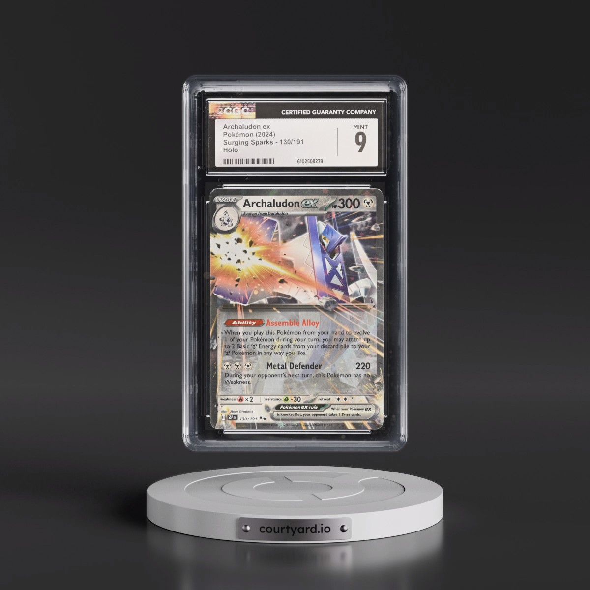 2024 Surging Sparks - SSP EN #130/191 Archaludon ex - Holo (CGC 9 MINT)