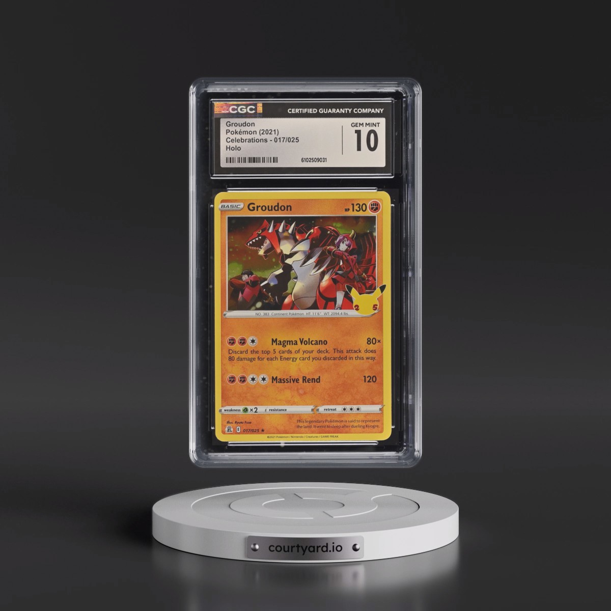 2021 Celebrations #017/025 Groudon - Holo (CGC 10 GEM MINT)