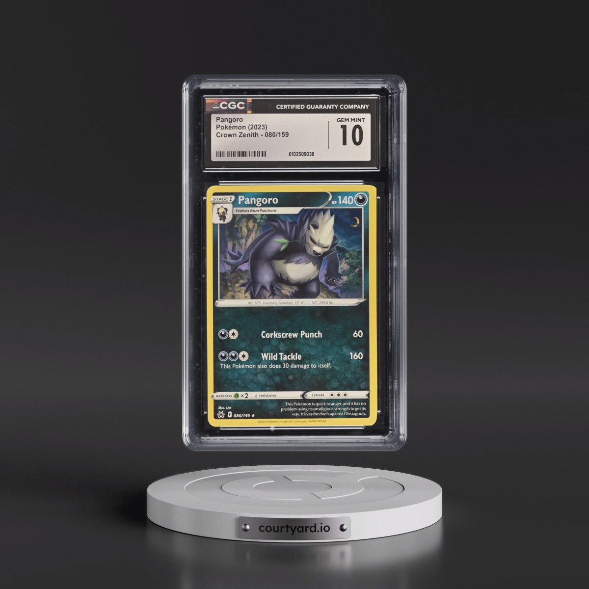 2023 Crown Zenith #080/159 Pangoro (CGC 10 GEM MINT)