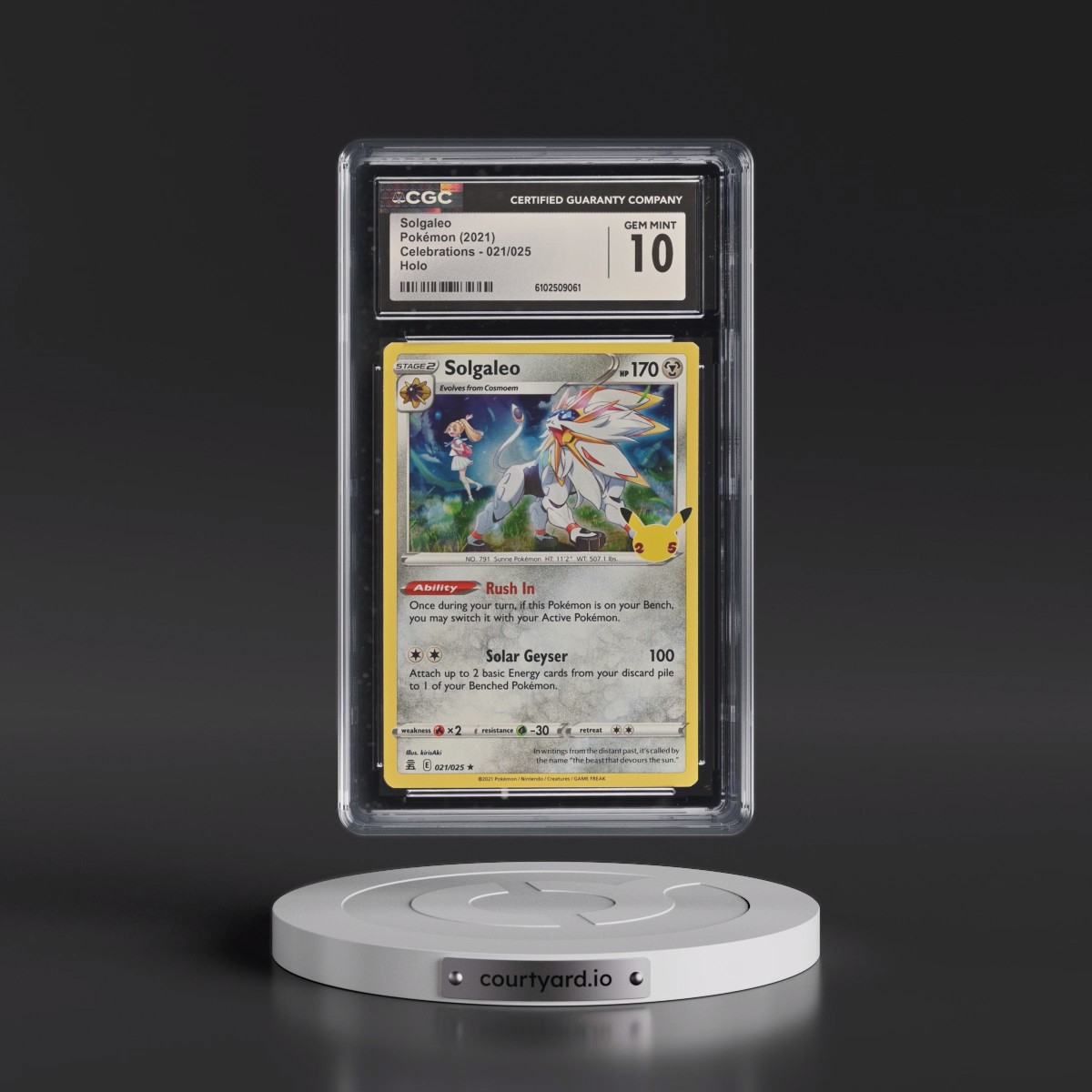 2021 Celebrations #021/025 Solgaleo - Holo (CGC 10 GEM MINT)