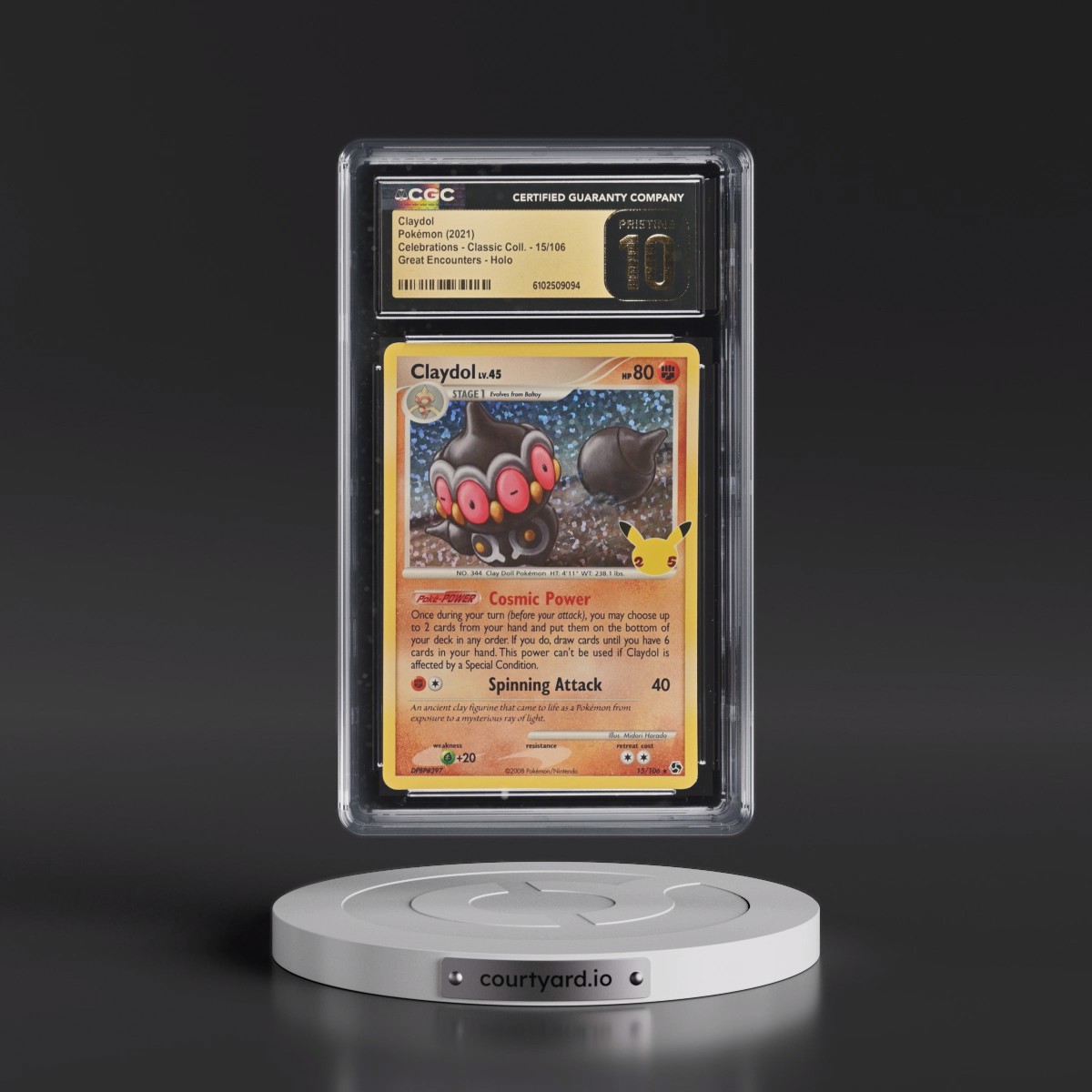 2021 Pokémon Celebrations Classic Collection #15 Claydol - Holo (CGC 10 PRISTINE)
