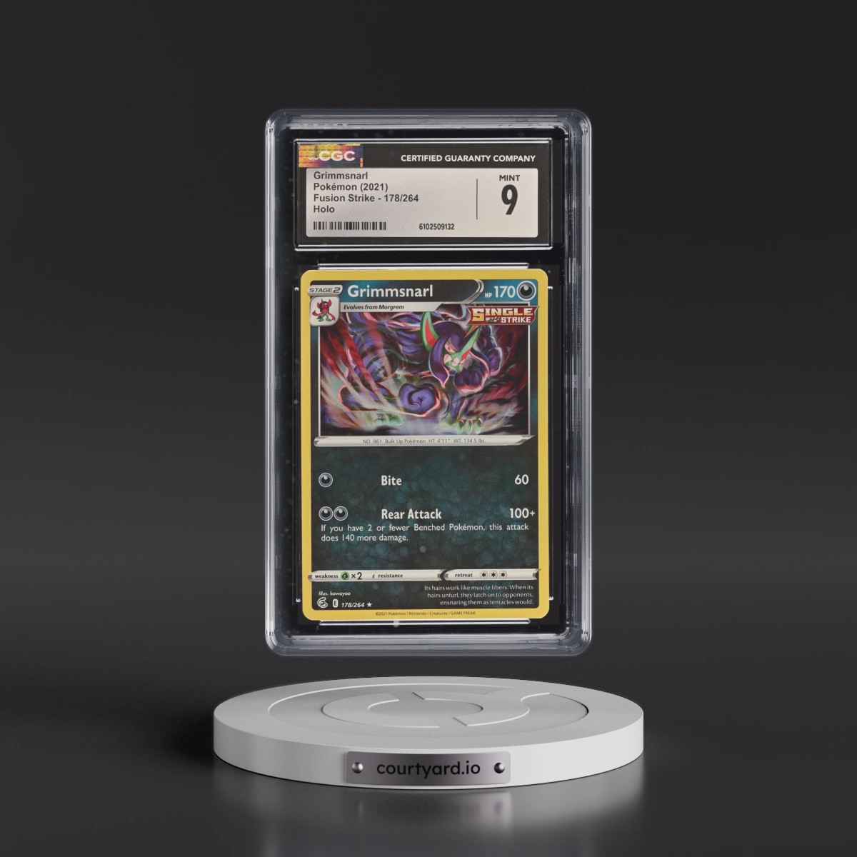 2019 Fusion Strike #178/264 Grimmsnarl - Holo (CGC 9 MINT)