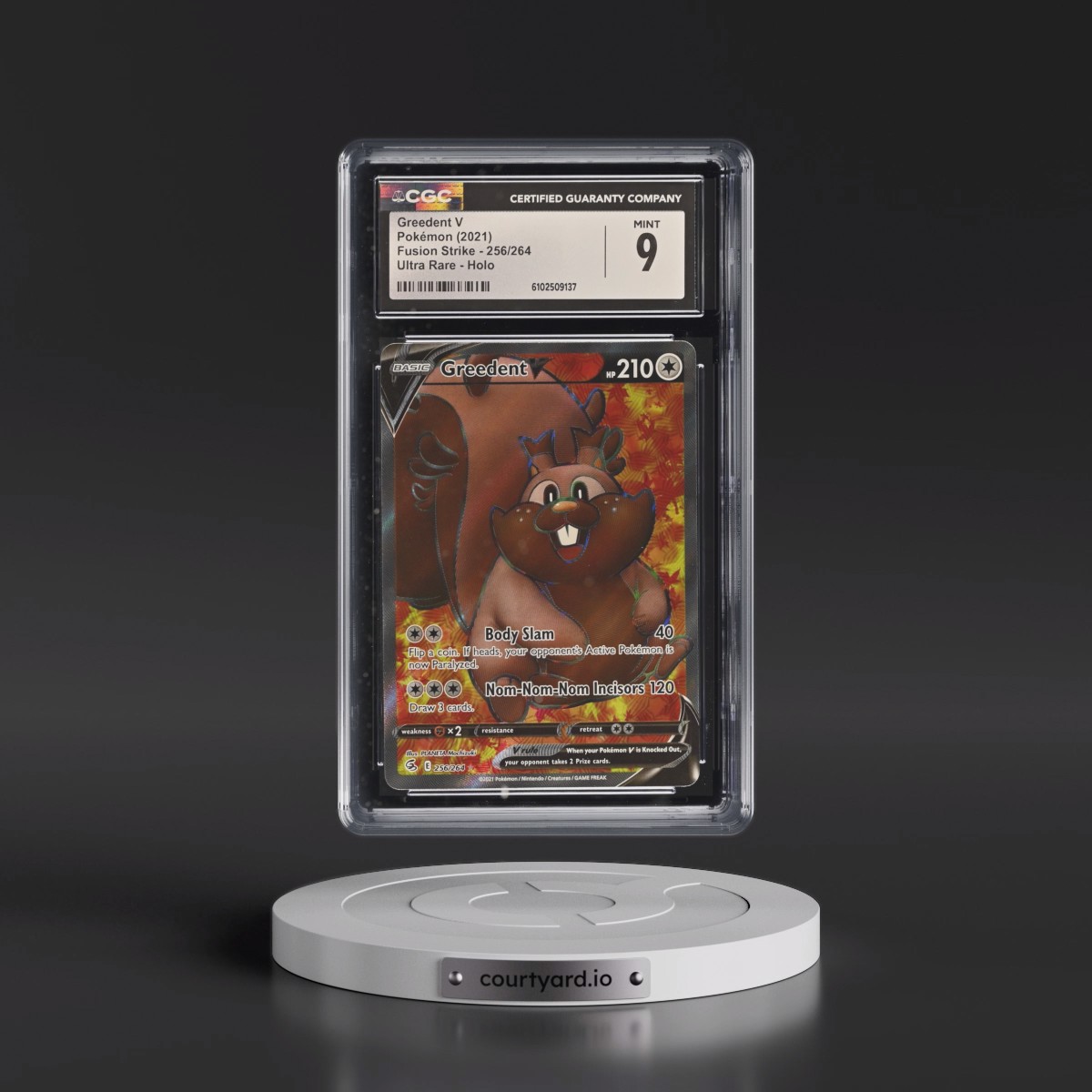 2019 Fusion Strike #256/264 Greedent V - Ultra Rare Holo (CGC 9 MINT)