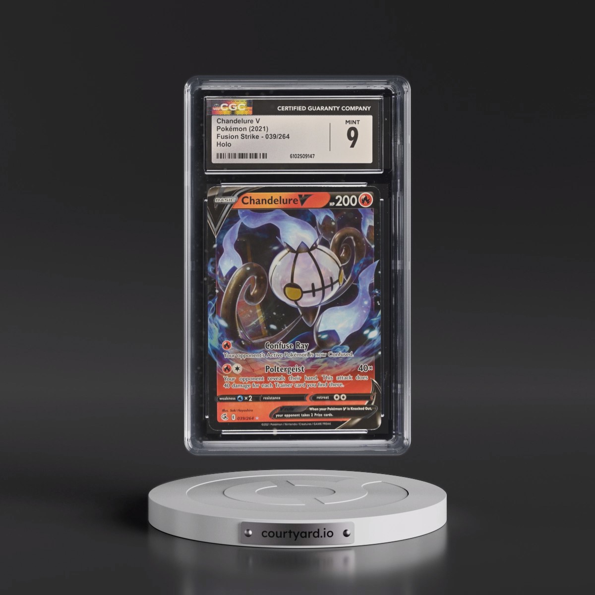 2019 Fusion Strike #039/264 Chandelure V - Holo (CGC 9 MINT)
