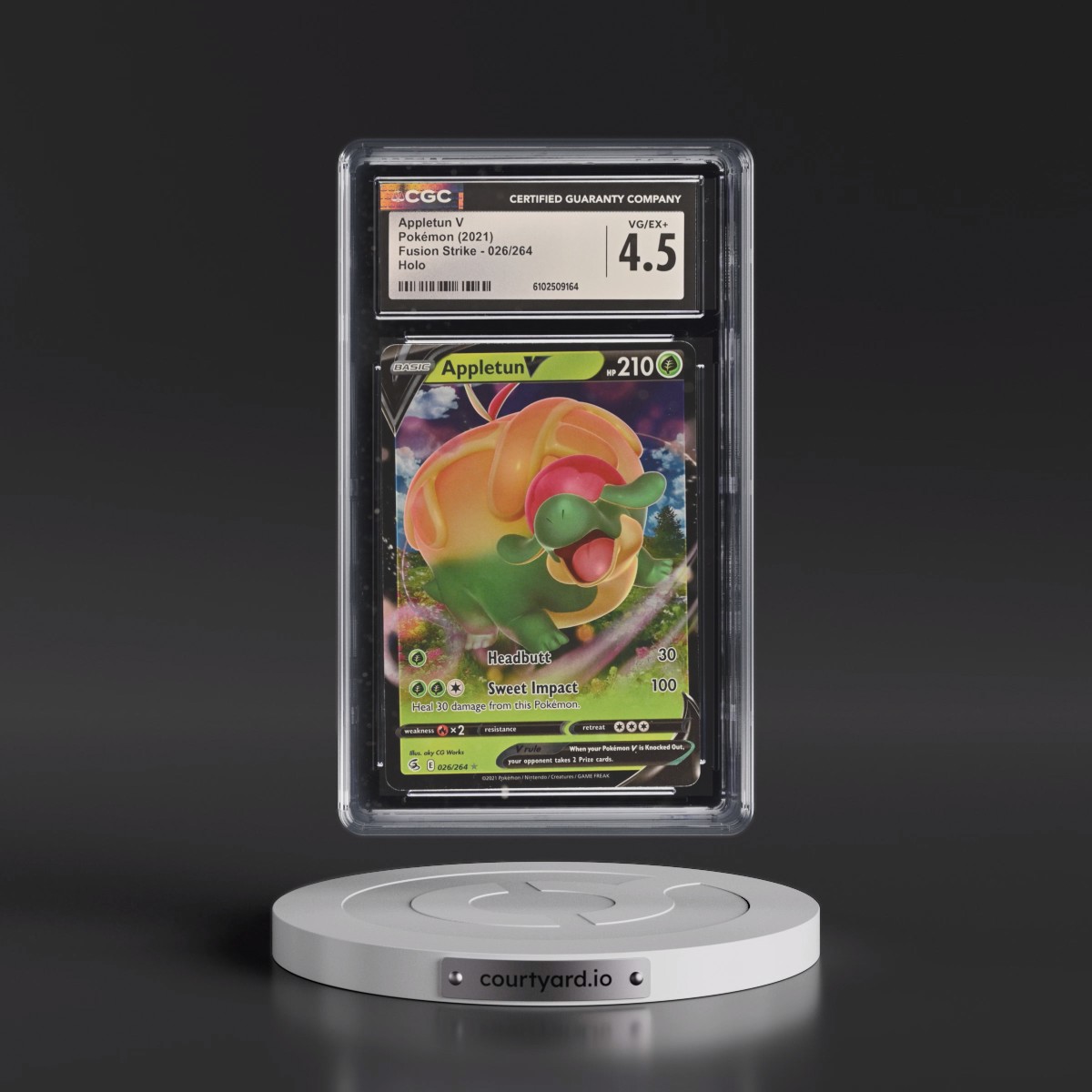 2019 Fusion Strike #026/264 Appletun V - Holo (CGC 4.5 VG-EX+)